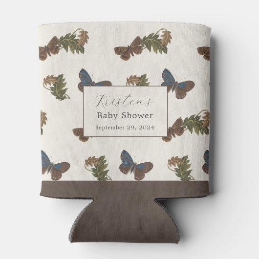 ヴィンテージ植物性ラブバグ赤ちゃんシャワー 缶クーラー (裏面)