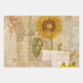 ヴィンテージ植物性レトロビクトリアン高齢者 ラッピングペーパーシート (正面3)