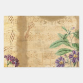 ヴィンテージ植物性レトロビクトリアン高齢者 ラッピングペーパーシート (正面2)