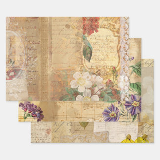 ヴィンテージ植物性レトロビクトリアン高齢者 ラッピングペーパーシート