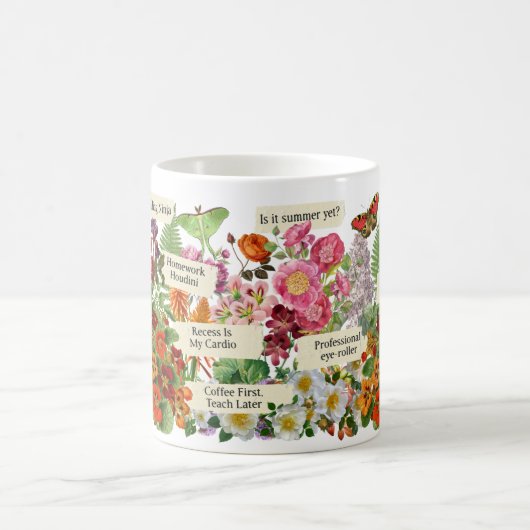 ヴィンテージ植物性先生ギフト感動的 コーヒーマグカップ (中央)