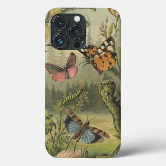 ヴィンテージ植物性昆虫合体型iPhoneケース Case-Mate iPhoneケース (裏面)