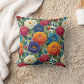 ヴィンテージ植物性素朴フローラ クッション (ブランケット)