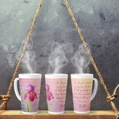 ヴィンテージ植物性虹彩花紫トーン カフェラテマグ