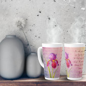 ヴィンテージ植物性虹彩花紫トーン カフェラテマグ