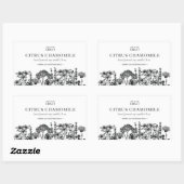 ヴィンテージ植物性蝋燭または浴製品ラベル 長方形シール (シート)