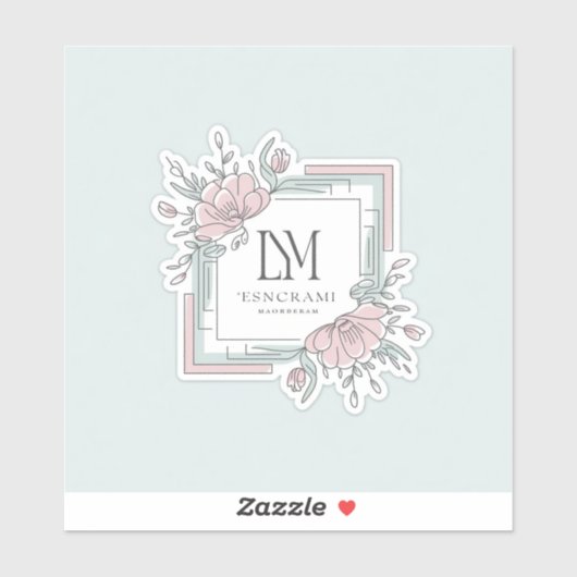 ヴィンテージ植物性QRコードカスタムビジネススクエアS シール (シート)