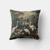 ヴィンテージ植物情景白鳥と宮殿 クッション (裏面)