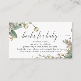 ヴィンテージ植物書籍リクエストベビーシャワー エンクロージャーカード
