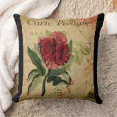 ヴィンテージ植物枕 – シャクナゲ クッション (ブランケット)