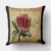 ヴィンテージ植物枕 – シャクナゲ クッション (裏面)