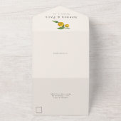 ヴィンテージ植物柑橘類レモンフルーツ結婚ズ オールインワン招待状 (外側)