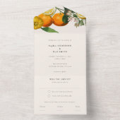 ヴィンテージ植物柑橘類レモンフルーツ結婚ズ オールインワン招待状 (内側)