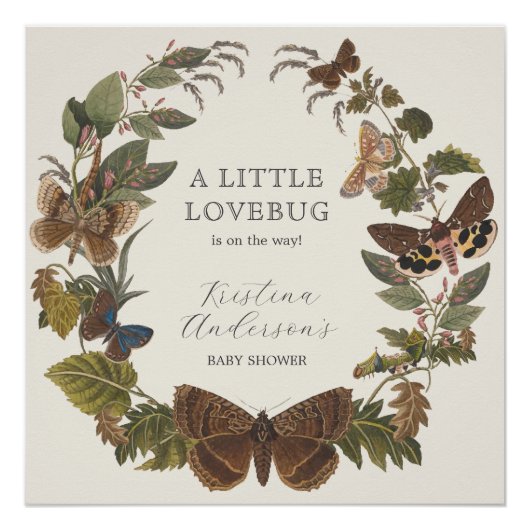 ヴィンテージ植物樹林赤ちゃんシャワーウェルカム ポスター (正面)