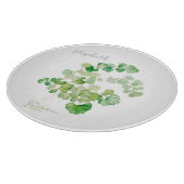 ヴィンテージ植物水絵画色 カッティングボード (角)