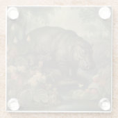 ヴィンテージ植物海馬 ガラスコースター (裏面)