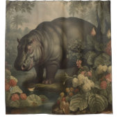 ヴィンテージ植物海馬 シャワーカーテン (正面)