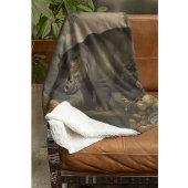 ヴィンテージ植物海馬 フリースブランケット