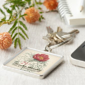 ヴィンテージ植物牡丹70誕生日MSqK キーホルダー (側面)