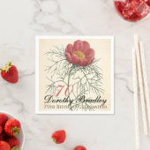 ヴィンテージ植物牡丹70thバースデーパーティーPPN スタンダードカクテルナプキン (インサイチュ)