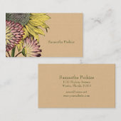 ヴィンテージ植物用ひまわり名刺 名刺 (正面/裏面)