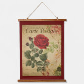 ヴィンテージ植物用タペストリー – レッドローズペア 吊り下げ型タペストリー (正面)