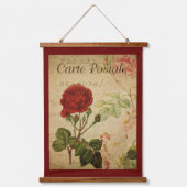 ヴィンテージ植物用タペストリー – レッドローズペア 吊り下げ型タペストリー (正面2)