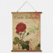ヴィンテージ植物用タペストリー – レッドローズペア 吊り下げ型タペストリー (正面2)