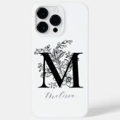 ヴィンテージ植物画のモノグラムネーム Case-Mate iPhoneケース (裏面)