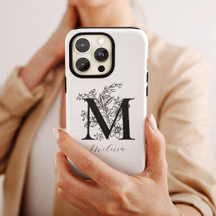 ヴィンテージ植物画のモノグラムネーム Case-Mate iPhone 14 PRO MAXケース