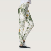 ヴィンテージ植物画クローバーの草原水彩レギンス レギンス (右)