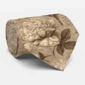 ヴィンテージ植物画フラワーパターン (1) ネクタイ (ロール)