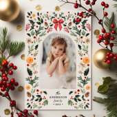 ヴィンテージ植物画フレームアーチフォト クリスマス