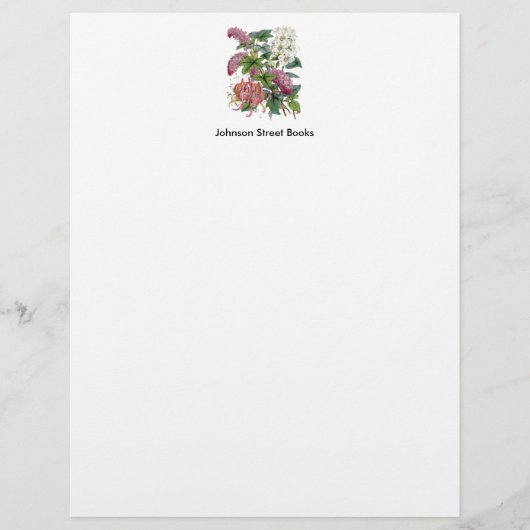 ヴィンテージ植物画ページ レターヘッド (正面)