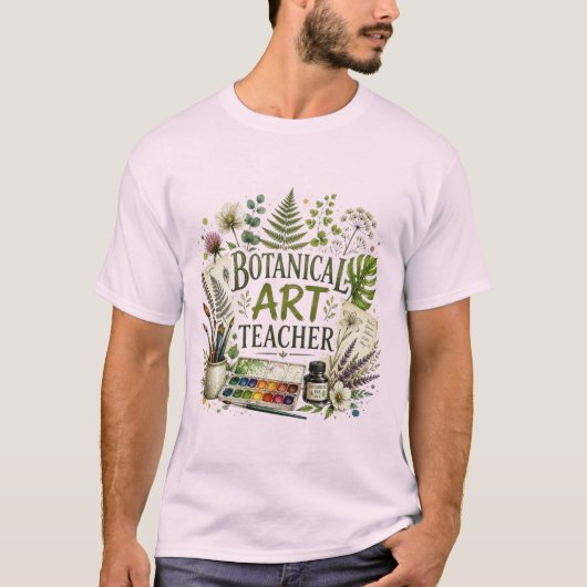 ヴィンテージ植物画教師 Tシャツ (正面)