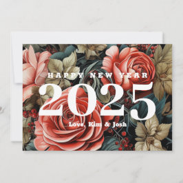 ヴィンテージ植物画風 おめでたい新年 2027 シーズンカード