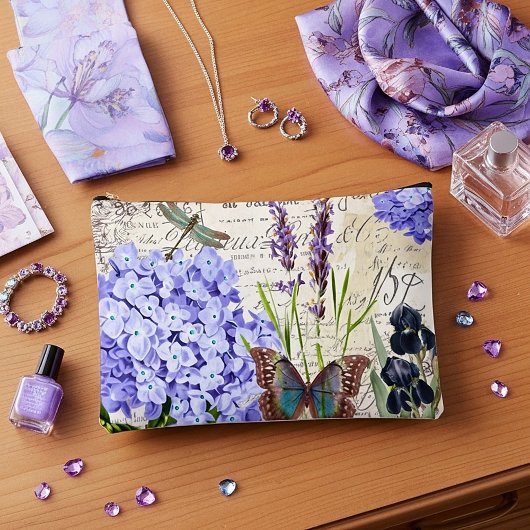 ヴィンテージ植物画 アクセサリーポーチ