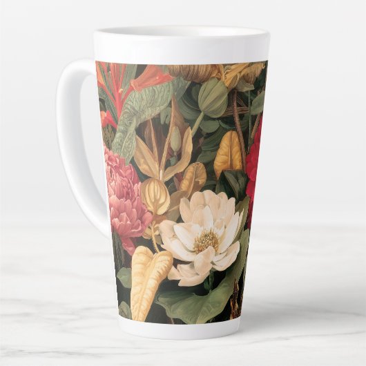 ヴィンテージ植物画 カフェラテマグ (左アングル)