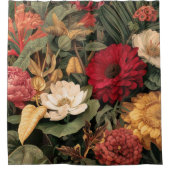 ヴィンテージ植物画 シャワーカーテン (正面)