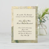 ヴィンテージ植物白牡丹結婚式招待状 招待状 (スタンド正面)