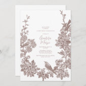 ヴィンテージ植物第一聖体招待状 招待状 (正面/裏面)