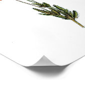 ヴィンテージ植物紙ポスター – 赤いポピーの花 ポスター (角)