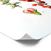 ヴィンテージ植物紙ポスター – 赤い果実 ポスター (角)