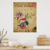 ヴィンテージ植物紙ポスター – Morning Glory ポスター (キッチン)