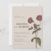 ヴィンテージ植物結婚式招待状 招待状 (裏面)