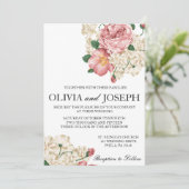 ヴィンテージ植物結婚式招待状 招待状 (スタンド正面)