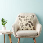 ヴィンテージ植物線芸術枕 クッション (椅子)