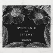 ヴィンテージ植物線芸術 リキュールボトルラベル (シングルラベル)