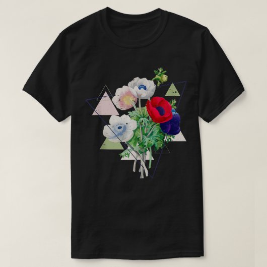 ヴィンテージ植物美しいフローラフラワーパワー Tシャツ (デザイン正面)