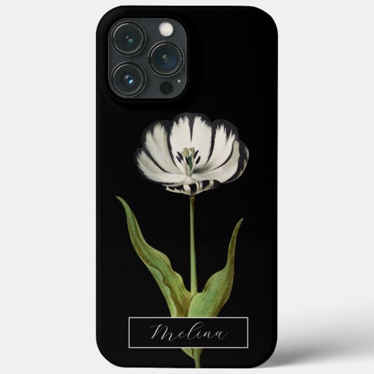 ヴィンテージ植物花の白黒 Case-Mate iPhoneケース (裏面)